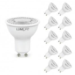 Lumilife 7W GU10 LED Spotlight - 10 Pack - Daylight - 70W Replacement