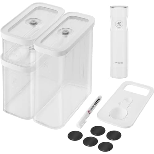 ZWILLING Fresh & Save Cube Box Set, 6-pc, Plastic, Airtight Dry Food Storage Container, Medium Cube Set with Pump