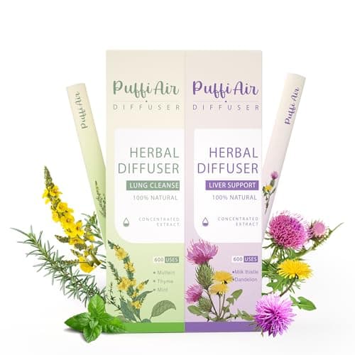Herbal Diffuser Duo with Mullein Milk Thistle & More | Inner Balance Duo for Liver & Lung Support, Natural Breath Freshener | Natural Detox - 600 Uses