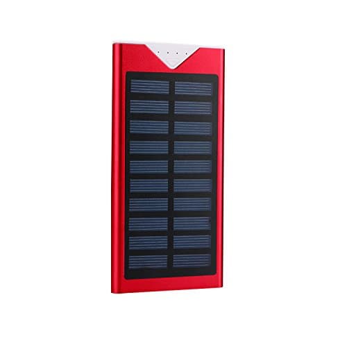 Solar Charger,Electric Camel 10800mAh Portable Solar Power Bank Dual USB LED Battery Charger for Outdoor iPhone,Samsung,Android Phones,GoPro Camera,GPS and More (Red)