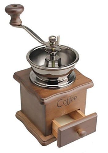 Libra_J Wooden Vintage Style Manual Coffee Grinder with Ceramic Hand Crank