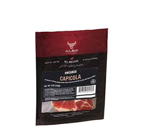 Uncured All Natural Capicola Seasoned Air Dry Pork (3 units 4 oz. each) NITRATE FREE, NITRITE FREE, MSG FREE, DAIRY FREE, GLUTEN FREE