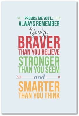 Promise Me You'll Always Remember You're Braver Than You Believe, Stronger Than You Seem and Smater Than You Think