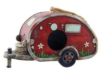 KEXMY Birdhouse Camper Trailer, RV Collectible Garden Decor, 8-inch (One Pack)