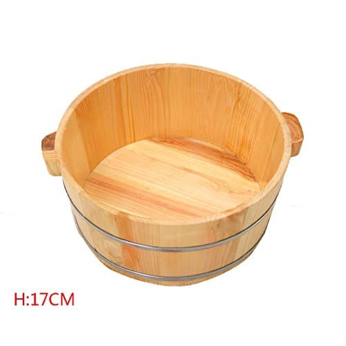 ERHANG Pedicure Basin， Foot Basin Wooden Bucket Foot Barrels Foot Tub Foot Bath Barrel Wood,B