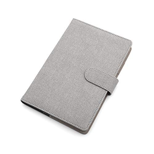 Refillable Writing Journal Soft Cover, Magnetic Clasp + Pen Loop | Blank Notebook | 200 Lined Pages, 5.9 x 8.6 Inches for Travel, Personal, Poetry | Grey HS003G