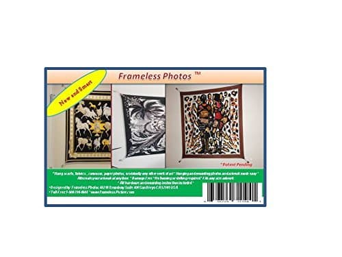 FramelessArtworksScarf and Artwork Hanging System - Stainless Steel, Modern, Frameless, Wall Mount, 1 Hook, 2 lbs Capacity