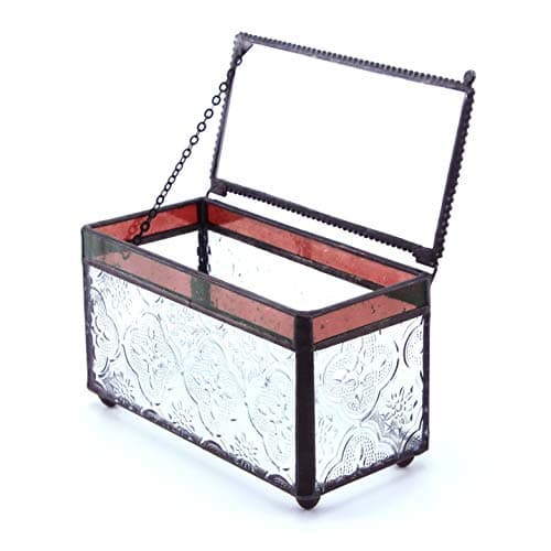 Small Black-in Vintage Mosaic Glass Lidded Box Edge Bracelet Keepsake Decorative Jewelry Display Personalized Large Clear Rectangle Box Rings Bracelet Organizer Home Decor