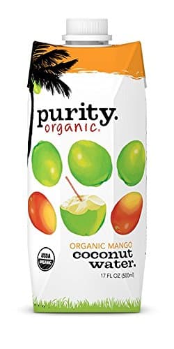 Purity Organic Coconut Water, Mango Coconut Water, 17 Ounce(Pack of 12)