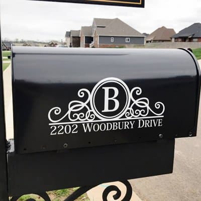 Maribeatty Mailbox Numbers Sticker Custom Made Your Name and Address Mailbox Sign Vinyl Lettering Decal Border Frame Decal Mailbox Decor …