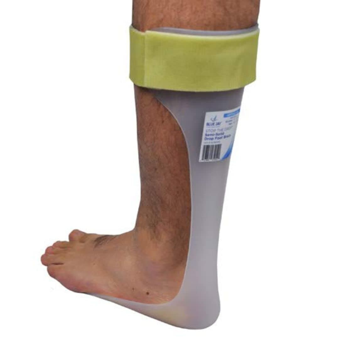Blue Jay An Elite Healthcare Brand Semi-Solid Ankle Support Foot Orthosis - Medium Left - Brace for Drop Foot, Heel Pain, Achilles Tendonitis - Walking Aid, Mobility Support