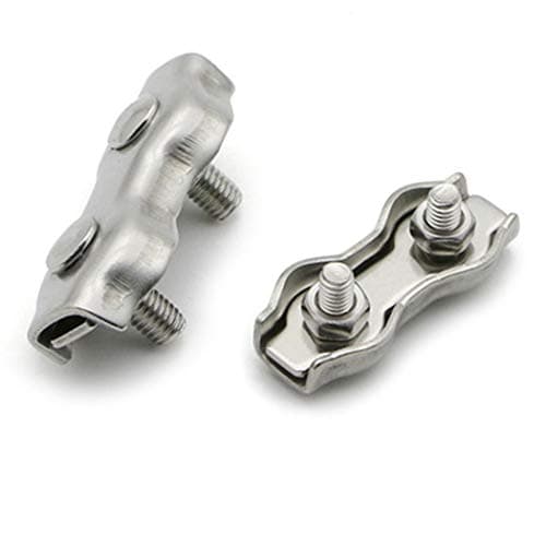 Toirxarn 4mm 12pcs Wire Rope Clip Duplex Bolt Cable Clamp Stainless Steel