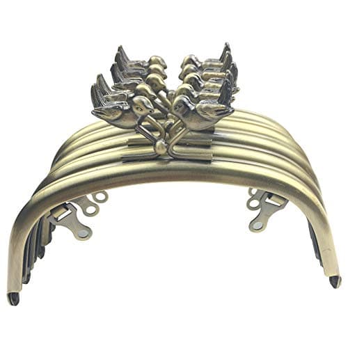 GuoFa 10pcs Purse Frame Coins 4.9"/12.5CM A Pair of Birds Handbag Handle Metal Kiss Clasp Bag Accessories Bronze