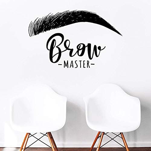 Crjzty Brow Master Wall Decal Quote Eyelashes Eyebrows Vinyl Sticker Wallpaper Brow Bar Wall Window Decoration Beauty Salon Decal 68 * 42cm