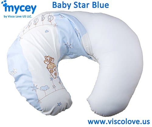 MyCey Nursing Pillow and Positioner, (Star Boys Blue)