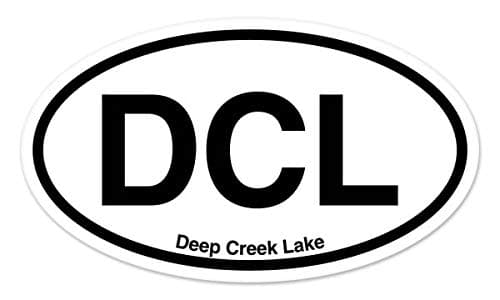DCL Deep Creek Lake Oval Vinyl Car Bumper Window Sticker 3" x 2"