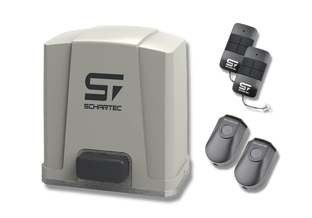 Schartec Jet 500 Sliding Gate Opener for Courtyard Gates, Sliding Gates, incl. 2 remotes & Photocell, Suited for Gates up to 5 Meter Wide (Simple Motor Kit)