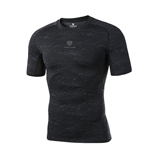 FANNAI Men's Short Sleeve T-Shirt Cool Dry Compression Baselayer Running Fitness Shirt，Shapewear for Men