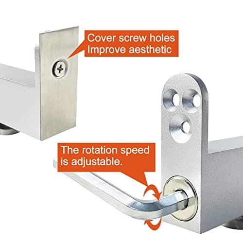 Self Closing Pivot Door Hinges, Hidden Door Pivot Hinges, 360 Degree Shaft Swing Door Pivot Hinges Hardware, Stainless Steel Hinge System for Invisible Concealed Secret Wood Door Soft Close (Silver)