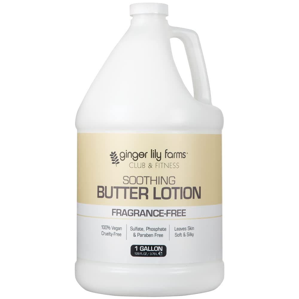 Club & Fitness Soothing Butter Lotion for Dry Skin, 100% Vegan & Cruelty-Free, Fragrance Free, 1 Gallon (128 fl oz) Refill