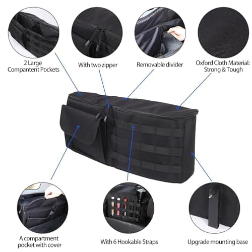 Car Trunk Organizer Compatible with Toyota FJ Cruiser 2007-2021, Rear Left Storage Organizer Multi-Compartment Oxford Cloth Car Storage Bag Space Saving (Style B-1PCS)