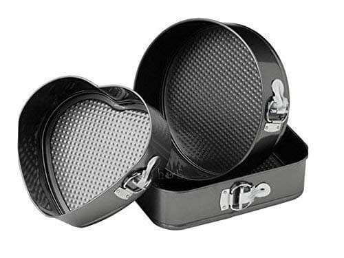 Jiya Enterprise Aluminium Set of Heart Round Square Shape Cake Moulds for Microwave Oven Cake Tins, Pan, Trays for Baking Bakeware Tools for Kitchen