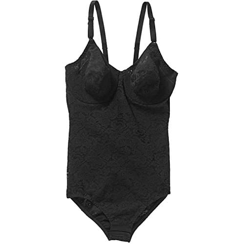 Flexees by Maidenform Firm Control allover Lace Bodysuit, Style 3008 (38D, Black)
