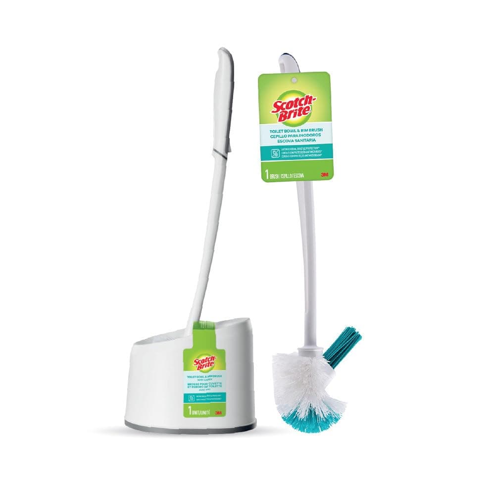 Scotch-Brite Premium Toilet Plastic Brush with Round Container (Pack of 1)