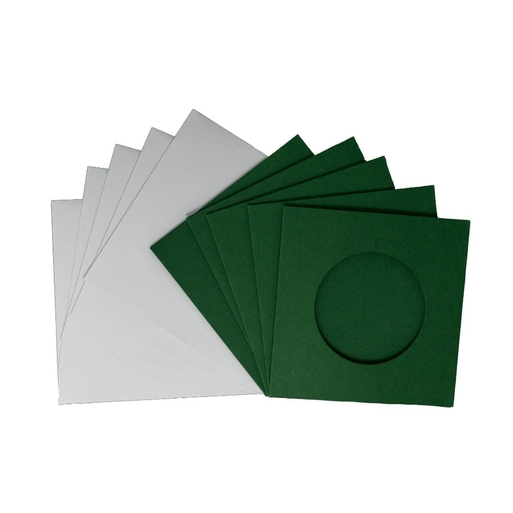 Stitchtastic Round aperture square cards - Christmas Green (Pack of 5)