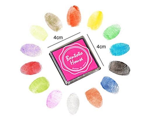 Craft Ink Pad Stamps Partner Diy Color,20 Colors Rainbow Finger Ink pad Rubber Finger Printing Stamp, Paper, Wood Fabric (pack of 20)