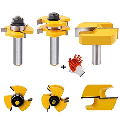 Tongue and Groove Router Bit Tool Set ½'' Shank With 1/2 Inch Shank 2-1/4 Inch Diameter Bottom Cleaning Router Bit For Doors, Tables, Shelves, Walls, DIY Woodwork & More