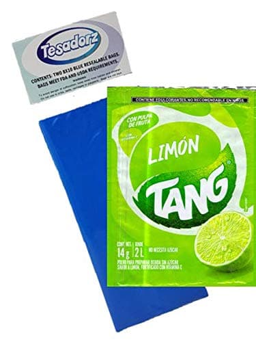 Tang Limon Flavor Powdered Drink Mix (Pack of 24) with Tesadorz Resealable Bags