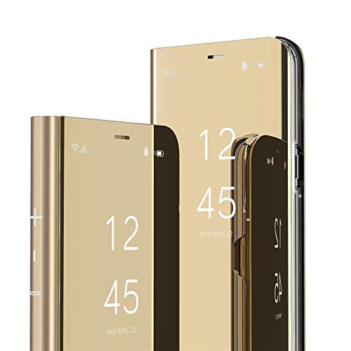 Samsung Galaxy S20 Ultra Case Cover EMAXELERR Stylish Mirror Plating Flip Full Body Protective Reflection Ultra Thin Hard Anti-Scratch Shockproof Frame for Samsung Galaxy S20 Ultra Mirror:Gold