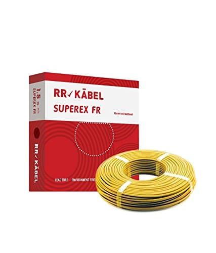 RR Kabel PVC Insulated 1.5mm Single Core Flexible Copper Wires & Cables for Domestic/Industrial Electric | Home Electric Wire | 90 Mtr | Electrical Wire | (Yellow)