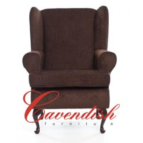 Cavendish Furniture Deep Orthopedic Chair in Brown 19" Seat height, Chenille