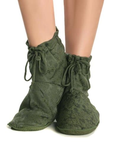 The Happy Company Herbal Collection Warming Aromatherapy Slippers, Peppermint Energy, Green