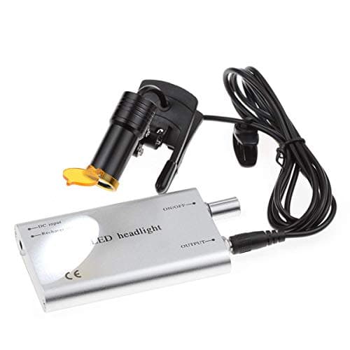 Ocean Aquarius 5W Adjustable LED Head Light Oral Surgical LED Clip On HeadLamp for All Surgical Medical Binocular Loupes 007 (Silver)