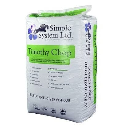 Simple System Timothy Chop - High Fibre Horse Feed - 15kg