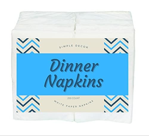 Disposable Dinner Napkins Linen Feel Paper ~ Cloth-Like Guest Hand Towels ~ White Napkin ~ Pack Of 200 ~ Super Soft and Highly Absorbent Cloth-Like Tissue ~ For Bathroom, Kitchen, Parties, Shops