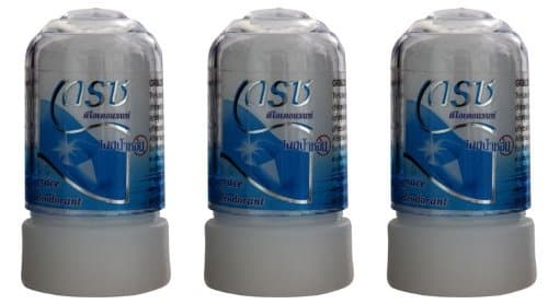 3 Packs of Thai Natural Alum Crystal Deodorant Stick "Pure Alum" 70g