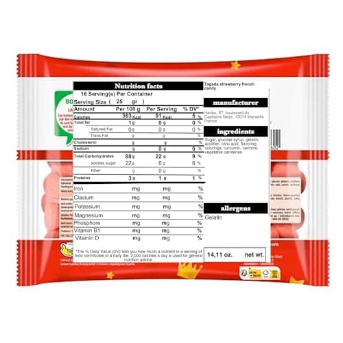 Haribo Fraise Tagada 400 Grams Candy Bag Imported from France