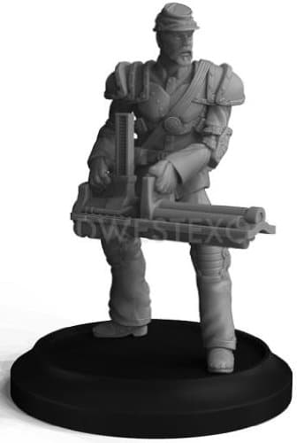 Line Troop Miniature with Heavy Weapon Gatling Gun Union