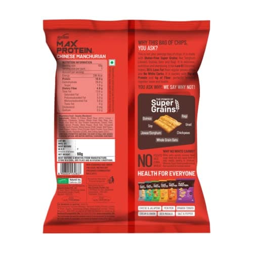 RiteBite Max Protein Chips (Chinese Manchurian 60g pouch - Pack of 1)