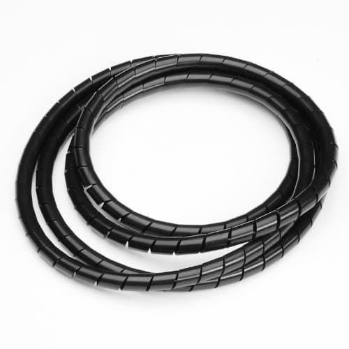 Vaisis Spiral Harness Wrap 0.591" (15mm) Outside Diameter, Black, 33 ft.