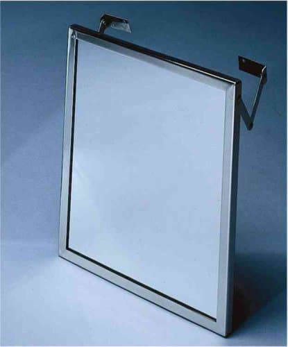 16-inch x 22-inch, Adjustable tilt frame & mirror, satin finish