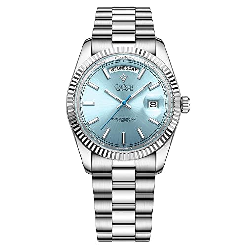 CADISEN Men's Automatic Watch, MIYOTA 8285 Movement Business Luxury Watch, Sapphire Luxury Mechanical Watch, Waterproof 100 Meter Stainless Steel Watch, Casual Homage, C8215…