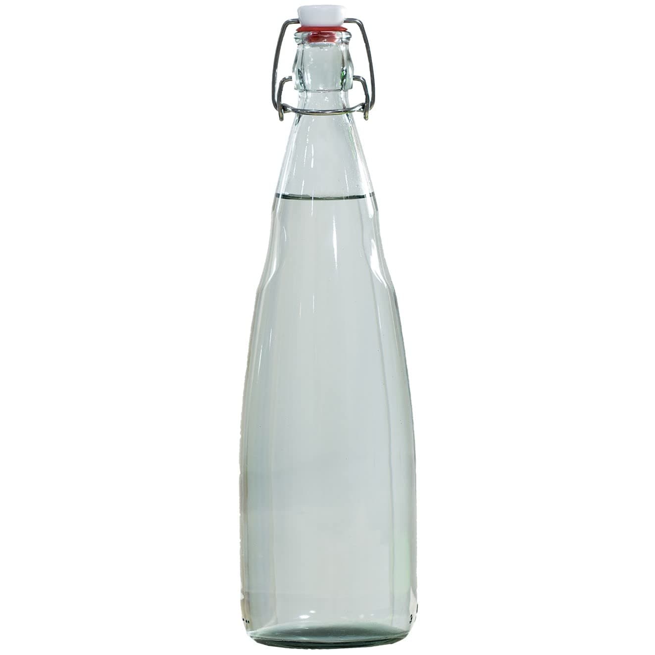 SAND DUNE Set of 1, 1000 ml Each OPT3 Glass clip top cap water bottle with flip top cap, Leak-Proof for water, Juices - Reusable Travel Glass Drinking Fridge Bottles