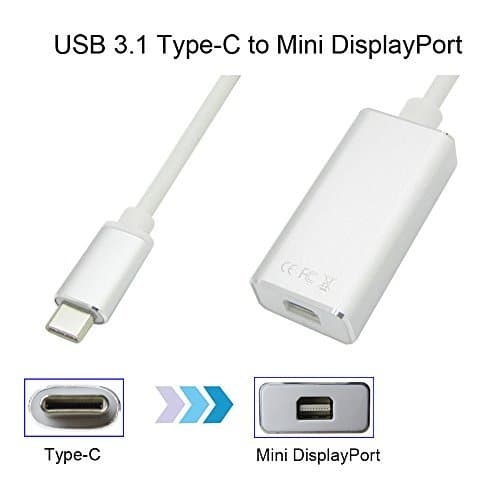 weini USB 3.1 Type C to Mini DisplayPort/Mini DP Adapter Cable with Aluminium Case Support 4K@60Hz UHD for MacBook Pro 2017,Dell XPS 13,Galaxy S8(No Support Thunderbolt Display),Silver