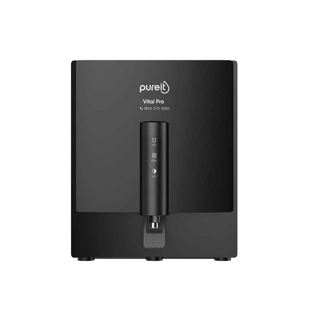 Pureit Vital Pro Mineral RO+MF+UV in-Tank 7 Stage, 7L | Upto 60% Water Saving | Wall mount Water Purifier with FiltraPower technology (Black)