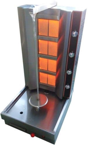 4 Zone Propane Gas Shawarma Gyro Vertical Broiler Tacos Al Pastor Grill